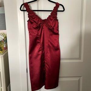 Garnet Red Satin Dress